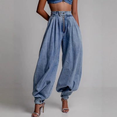 High waist trousers with elegant ankle-tied design for a sophisticated and modern look