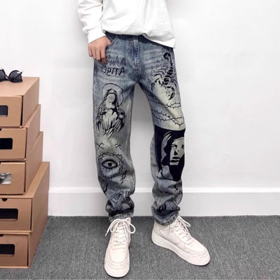 Retro blue skinny jeans showcasing classic vintage style with a modern slim fit for trendy fashion enthusiasts.