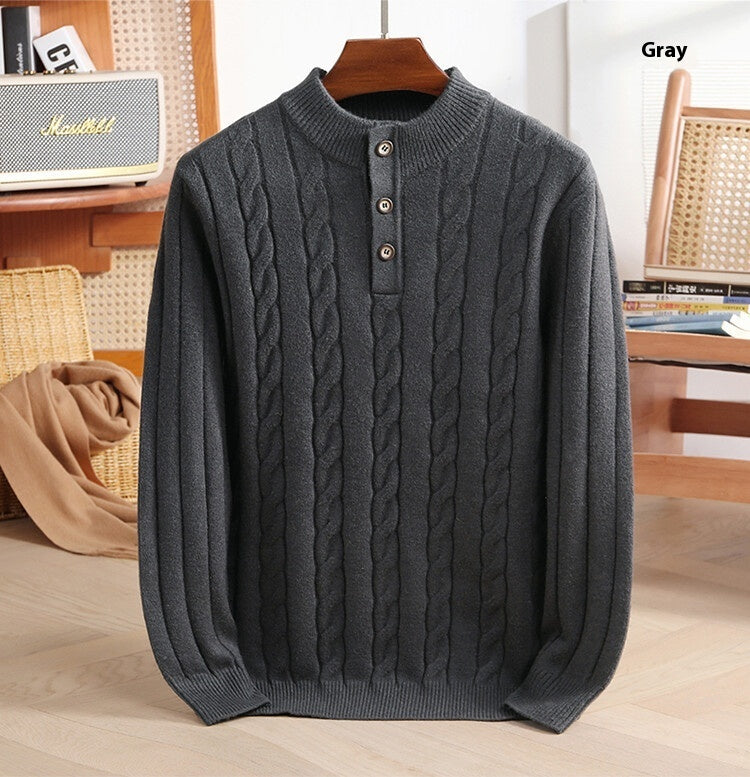 Half zipped woolen sweater for men, warm and stylish winter wear