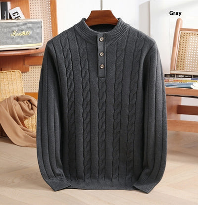 Half zipped woolen sweater for men, warm and stylish winter wear