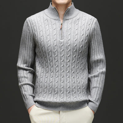 Half zipped woolen sweater for men, warm and stylish winter wear