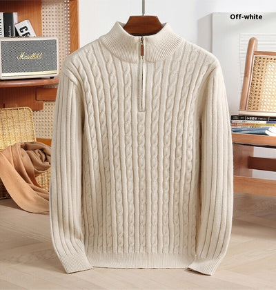 Half zipped woolen sweater for men, warm and stylish winter wear
