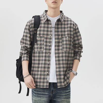 Stylish plaid shirt featuring classic design and comfortable fabric for a fashionable look
