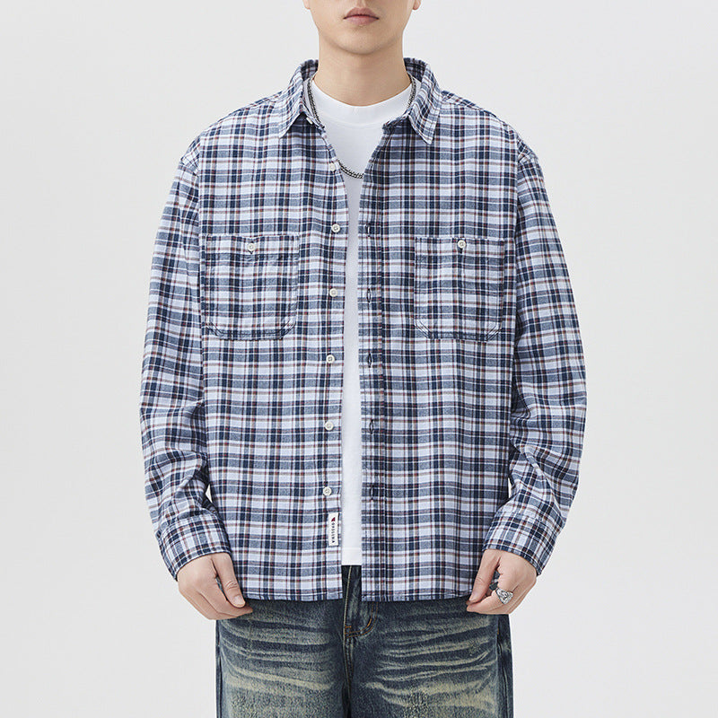 Stylish plaid shirt featuring classic design and comfortable fabric for a fashionable look
