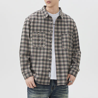 Stylish plaid shirt featuring classic design and comfortable fabric for a fashionable look