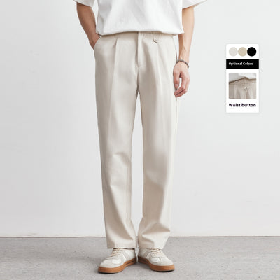 Men's straight drooping pants offering ultimate comfort for everyday wear in a stylish and relaxed fit.