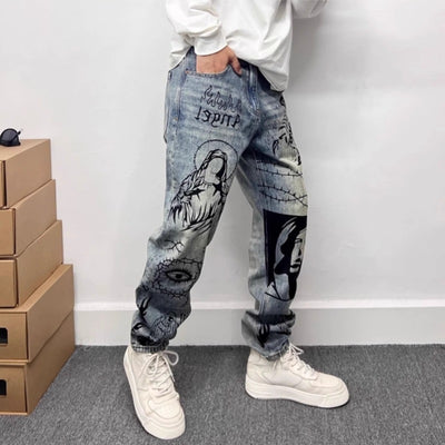 Retro blue skinny jeans showcasing classic vintage style with a modern slim fit for trendy fashion enthusiasts.
