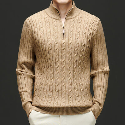 Half zipped woolen sweater for men, warm and stylish winter wear