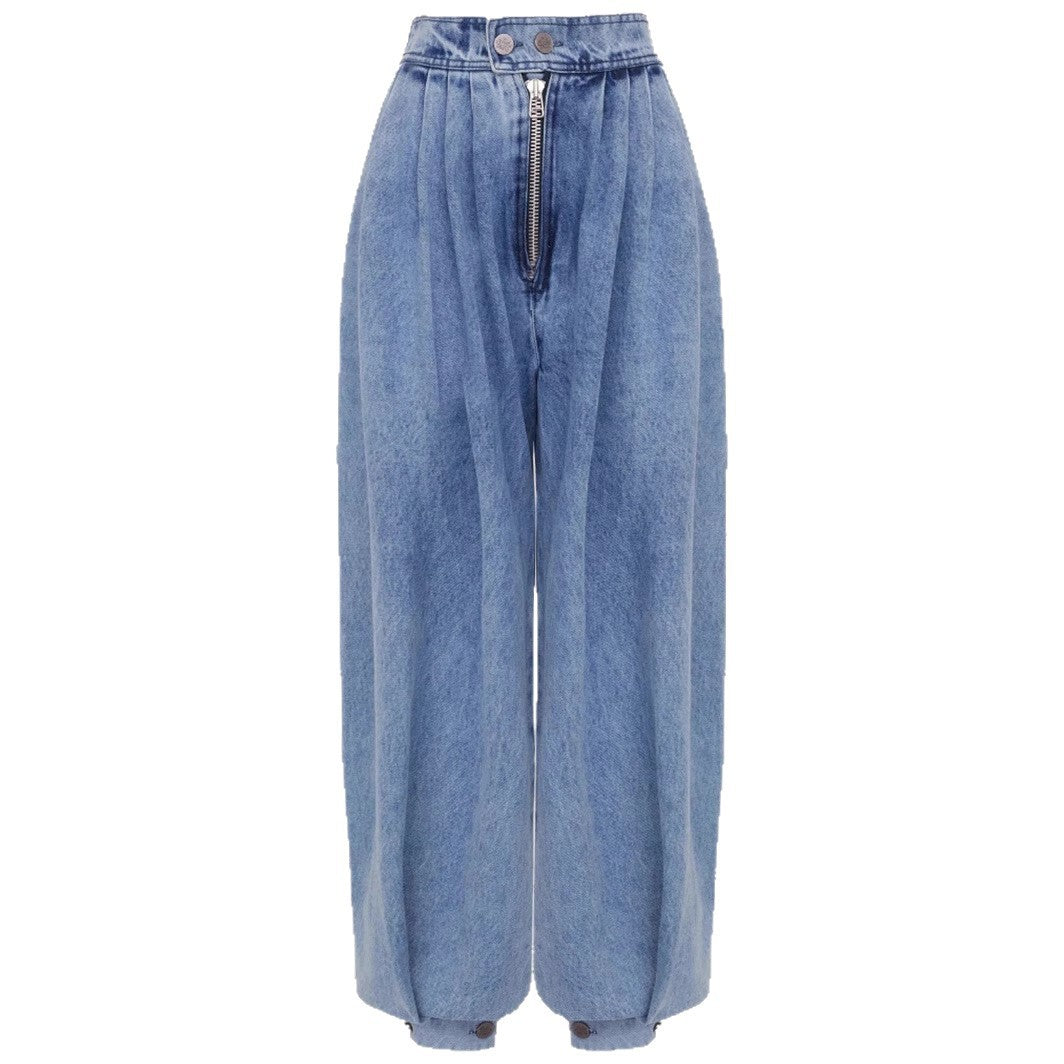 High waist trousers with elegant ankle-tied design for a sophisticated and modern look