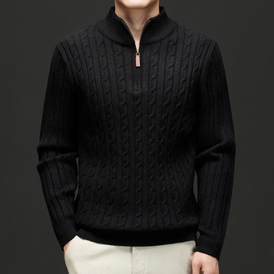Half zipped woolen sweater for men, warm and stylish winter wear