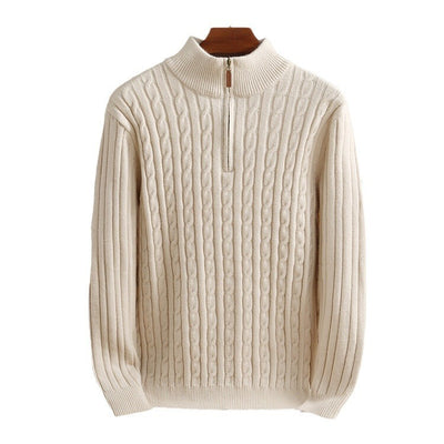 Half zipped woolen sweater for men, warm and stylish winter wear